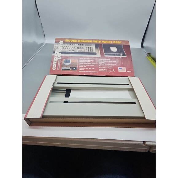 Computer Personals Underdesk Steel Mouse Manager Drawer with Wrist Rest Vintage - Picture 7 of 7